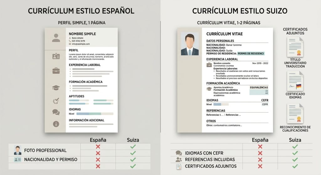 comparativa curriculum suizo