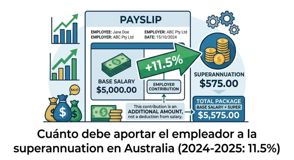 Cuánto debe aportar el empleador a la superannuation en Australia