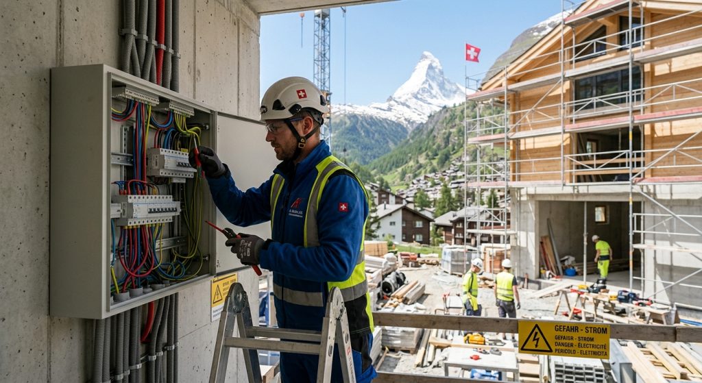 electricista trabajando en suiza