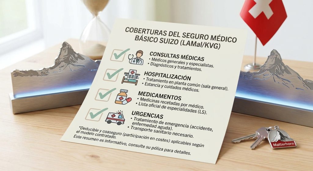 Qué cubre el seguro médico básico obligatorio en Suiza